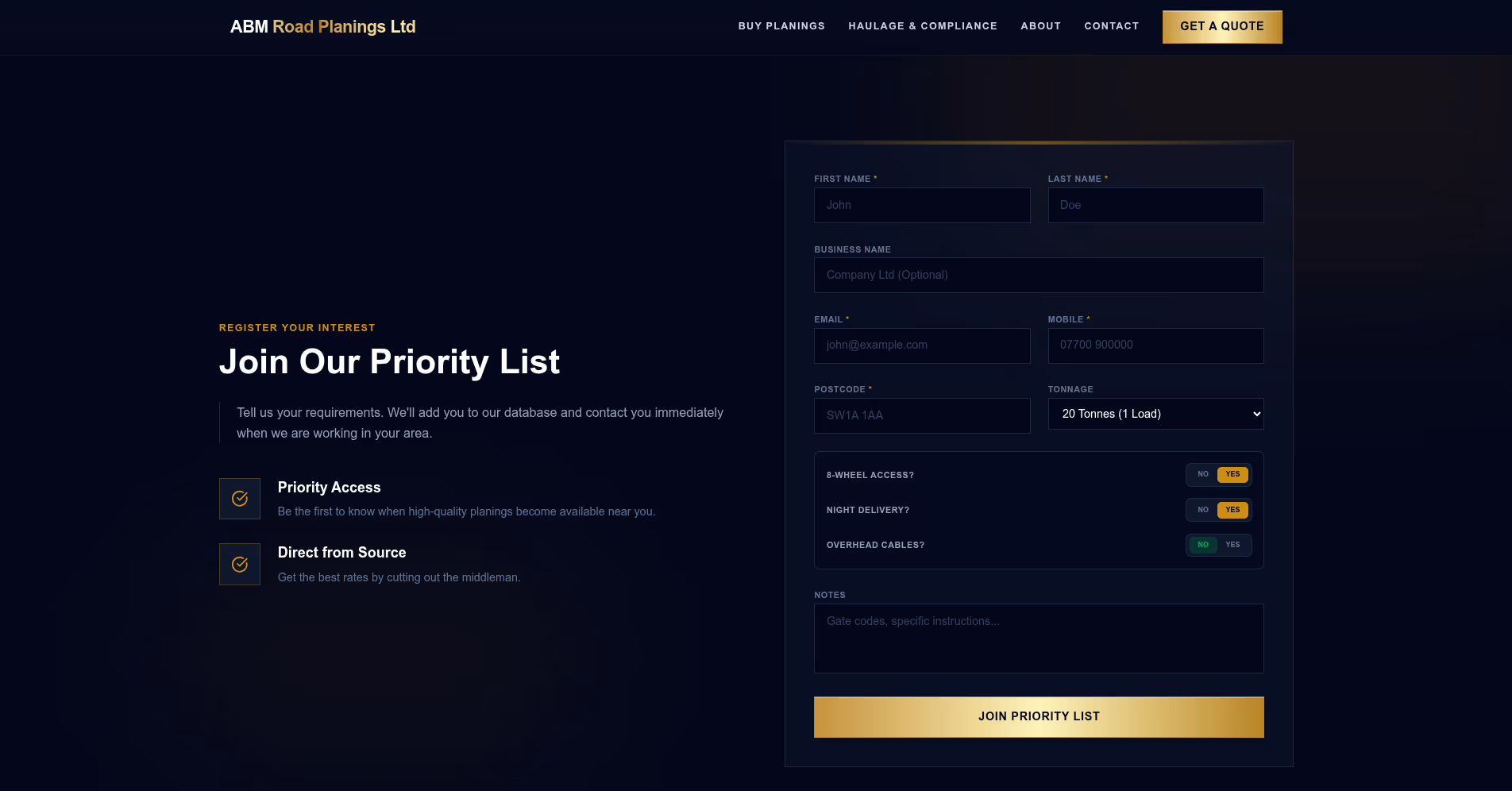 ABM smart data collection interface