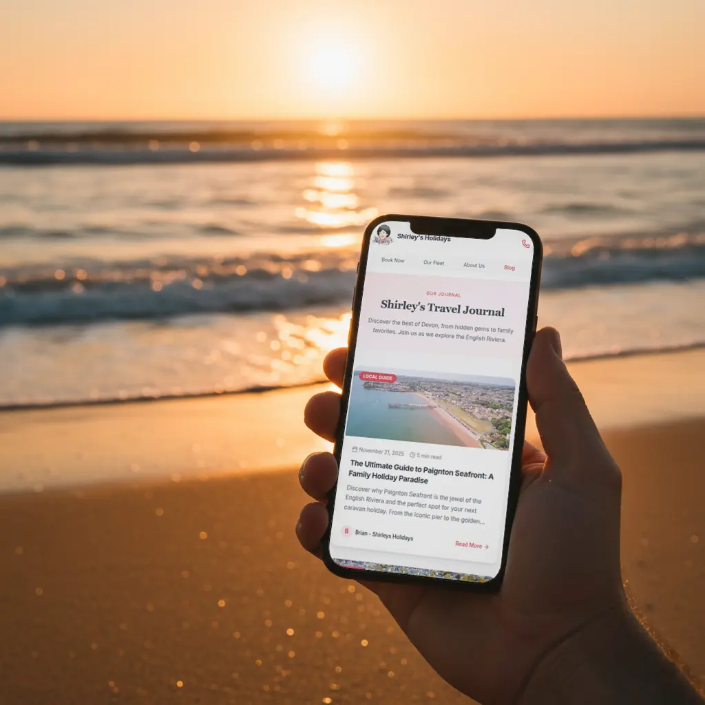 Guest booking on mobile at the beach