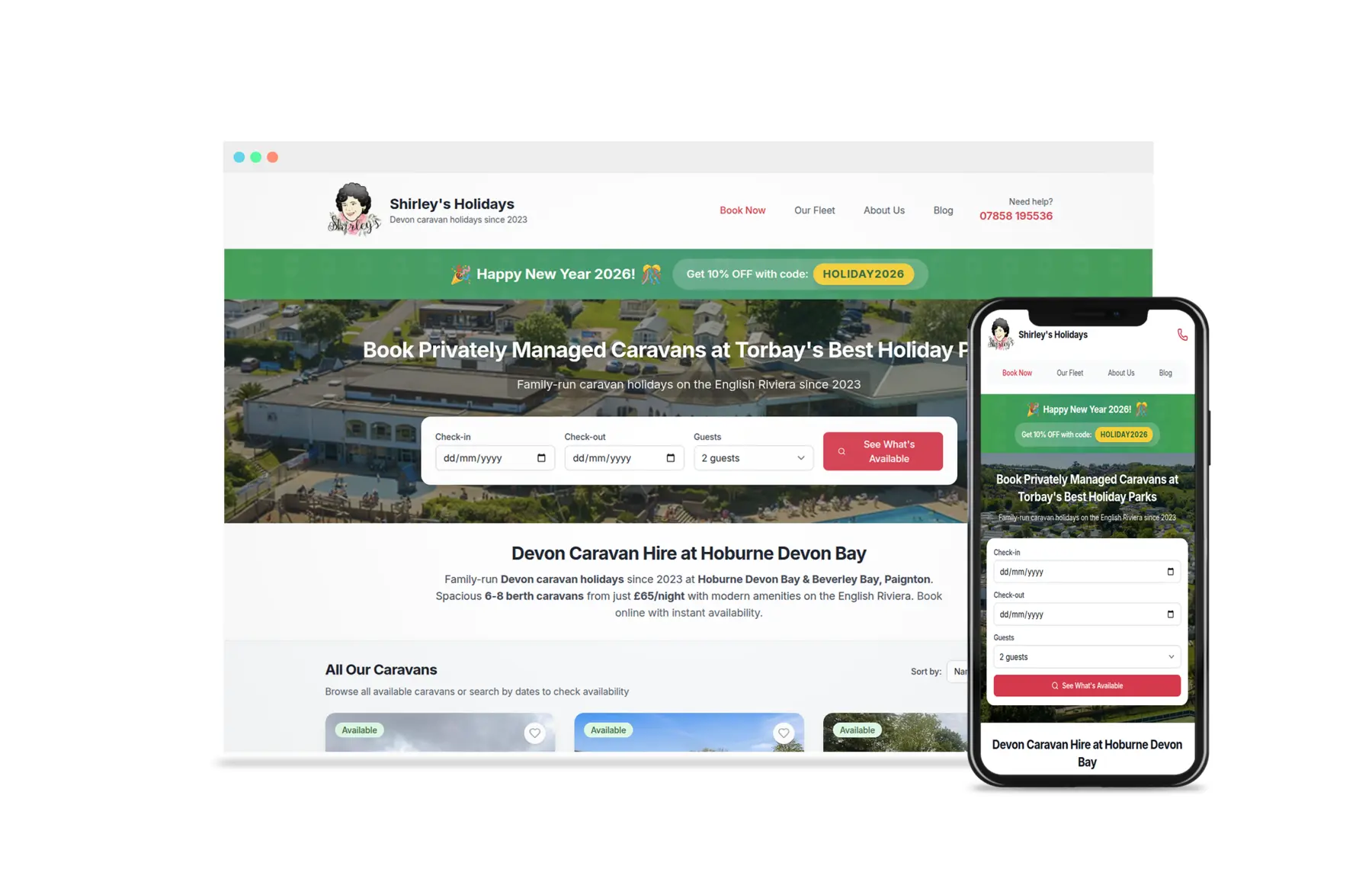Shirleys Holidays booking platform interface